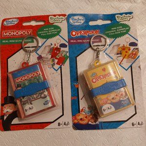 COPY - Hasbro Gaming Monopoly and Operation Keychain Games Miniature Portable M…